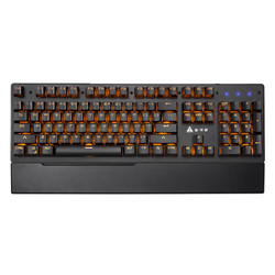 金河田K20金属面板104键悬浮式呼吸灯电脑导光轴机械键盘 黑色 青轴 吃鸡键盘