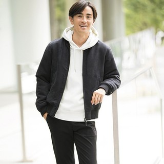 UNIQLO 优衣库 402736 男士仿皮罗纹茄克