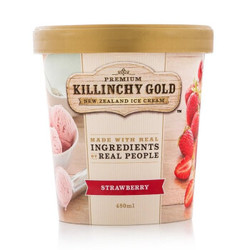 Killinchy Gold 柯林高德 新西兰进口冰淇淋 草莓口味 480ml*2件+VIVI DOLCE 极限莓子杰拉朵 单杯装110g
