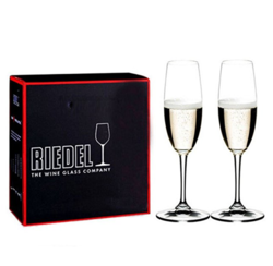 Riedel 礼铎 Accanto系列 香槟杯 水晶玻璃透明 高脚葡萄酒杯 490/08S 290ml 2只礼盒装