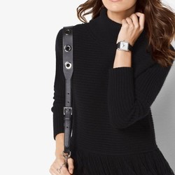 MICHAEL KORS Fringed Merino Wool and Cashmere 女款羊绒高领毛衣