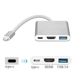 征酷 MacBook pro配件usb-c转换器高清转接头type-C转HDMI 银色