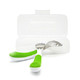 奥秀OXO儿童不锈钢叉勺盒装 宝宝练习餐具便携套装 防滑绿色 不含BPA
