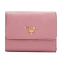 PRADA 普拉达 Saffiano 女士真皮十字纹小钱包