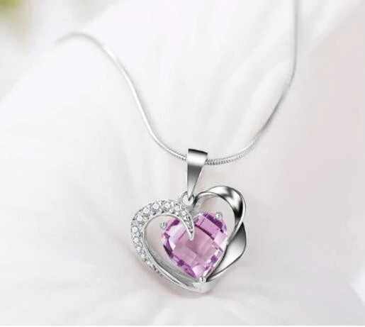 MY FASHION DESIGN SLK6074 女士紫色梦幻爱心项链 