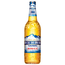 哈尔滨啤酒冰纯600ml12大瓶整箱