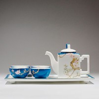 Asianera手绘骨瓷 · 梅在春天方壶茶具套装