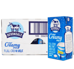 Devondale 德运 全脂纯牛奶200ml*24盒
