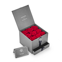 Roseonly 一生一世 盛开版方形 玫瑰花盒