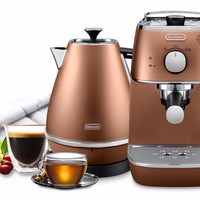De'LonghiDelonghi 德龙 Distinta鎏金系列 泵压式咖啡机+电水壶套装