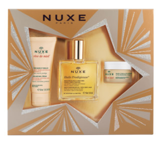 NUXE 欧树 晶亮全效护理油3件套装（护理油50ml+护手霜30ml+润唇膏15g）