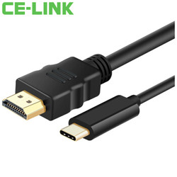 CE-LINK 1653 Type-C转接器 Type-C转HDMI高清转换线/2米 USB-C转HDMI转接线 Macbook接电视投影仪 4K 黑色