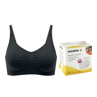 medela 美德乐 无钢圈哺乳文胸 大号 40L+防溢乳乳垫 30片 