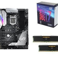 intel 英特尔 i7-8700K 盒装CPU + Asus 华硕 Rog Strix Z370-E主板 + 海盗船16GB DDR4内存条 装机套装