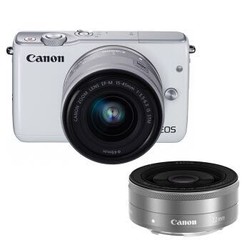 佳能（Canon）EOS M10微型单电双头套机 白色（变焦EF-M 15-45mm）& （定焦EF-M 22mm f/2 STM）