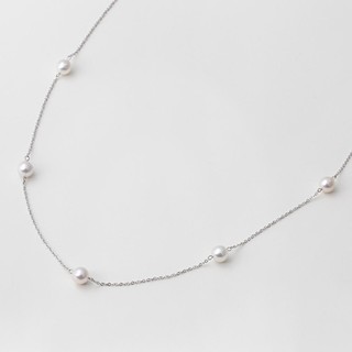 Maria S925 阿古屋珍珠长款项链 (70cm、银色)