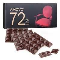 京东PLUS会员：Amovo AMOVO 魔吻 72%可可黑巧克力零食糖果 120g