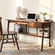 爱木思林 全实木书桌书架组合1.4米日式简约电脑桌办公桌书房家具