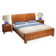 健舒宝 床 实木床1.8 1.5米简约现代中式实木家具 婚床双人床橡胶木床(海棠色 1.8米标准床)