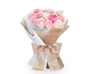 Roseonly 爱在满怀 女神节特别款 粉色手捧玫瑰