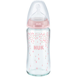 NUK 宽口径耐高温 玻璃奶瓶 硅胶1号吸嘴 240ml *2件 +凑单品