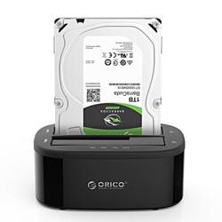 奥睿科（ORICO） 2.5/3.5英寸硬盘座 玩客云 USB3.0硬盘底座SATA串口 双盘位USB3.0+6228US3-C