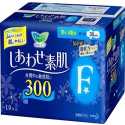  乐而雅 F系列 棉柔透气卫生巾 量多夜用带羽翼 30cm*10片 *3件