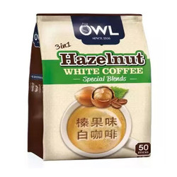 OWL 猫头鹰拉白咖啡榛果20克*50条量贩装1KG（韩国款）