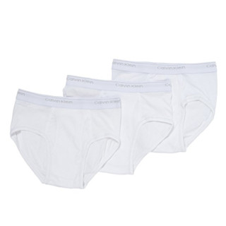Calvin Klein 男士纯棉三角内裤 3条装  白色