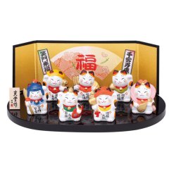 药师窑锦彩七福神招福猫小号多少钱 什么值得买