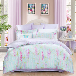 MERCURY 水星家纺 全棉床上四件套 紫藤物语 1.8m床