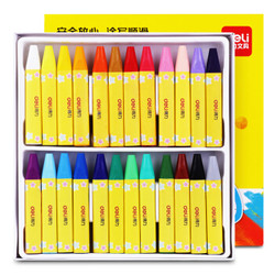 得力(deli)24色学生三角杆丝滑油画棒 儿童蜡笔绘画笔72080 *10件