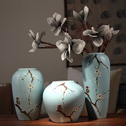 景德镇手工创意现代新中式陶瓷花瓶3件装