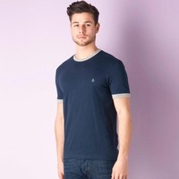 Original Penguin 男士刺绣logoT恤OPKB0303 蓝色