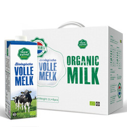 Vecozuivel 乐荷 全脂有机纯牛奶 1L 6盒 礼盒装 +凑单品