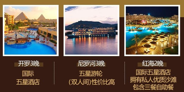 北京-埃及11日四飞跟团游 全程五星酒店 含尼罗河游轮住宿