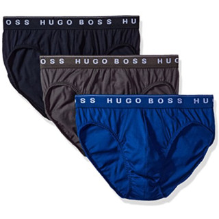 HUGO BOSS 50325381 男士纯棉内裤 3条装 蓝/黑/灰 S