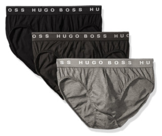 HUGO BOSS 50325381 男士纯棉内裤 3条装 蓝/黑/灰 S