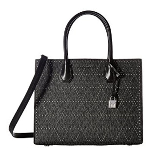 MICHAEL KORS 迈克·科尔斯 MERCER Stud&Grommet系列 女士手提包 黑色 中号