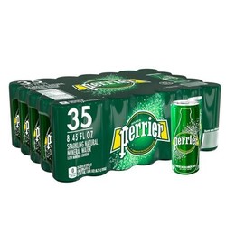 法国进口  巴黎水Perrier气泡矿泉水 原味  罐装1箱  250MLx35罐 *2件