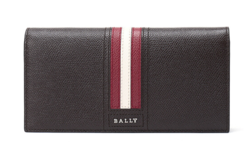 BALLY 巴利 男士咖啡色红白条纹皮质长款钱包钱夹 TALIRO LT 21