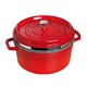 中亚Prime会员：Staub 40510-601-0圆形搪瓷铸铁锅 带蒸汽内屉 26厘米 樱桃红色