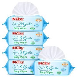 努比（Nuby）湿巾 湿纸巾婴儿 宝宝洁肤湿巾 88抽（5包） *15件