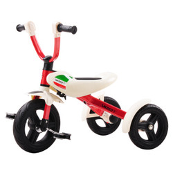 乐卡（Lecoco）儿童三轮车 折叠脚踏车宝宝自行车免充气3-6岁 贝克 密崎轮 火影红
