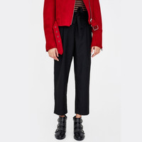 PULL＆BEAR 05680200 女士高腰休闲裤