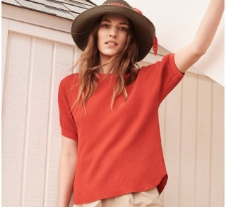 UNIQLO 优衣库 409609 女士华夫格圆领T恤