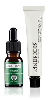 ANTIPODES 持久保湿防晒隔离日霜 SPF15 15ml+抗氧化精华液 10ml