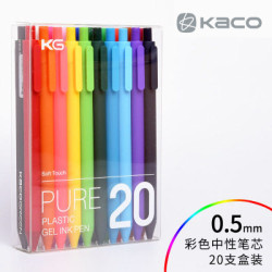 KACO 文采 pure书 源糖果色笔杆按动式彩色中性水笔签字笔