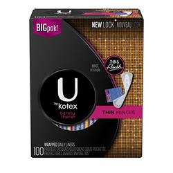 U by Kotex Barely There 无香型卫生护垫 100个