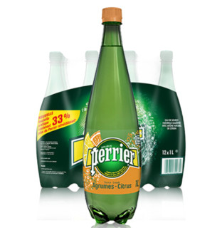 perrier 巴黎水 气泡矿泉水 柑橘味 1L*12瓶